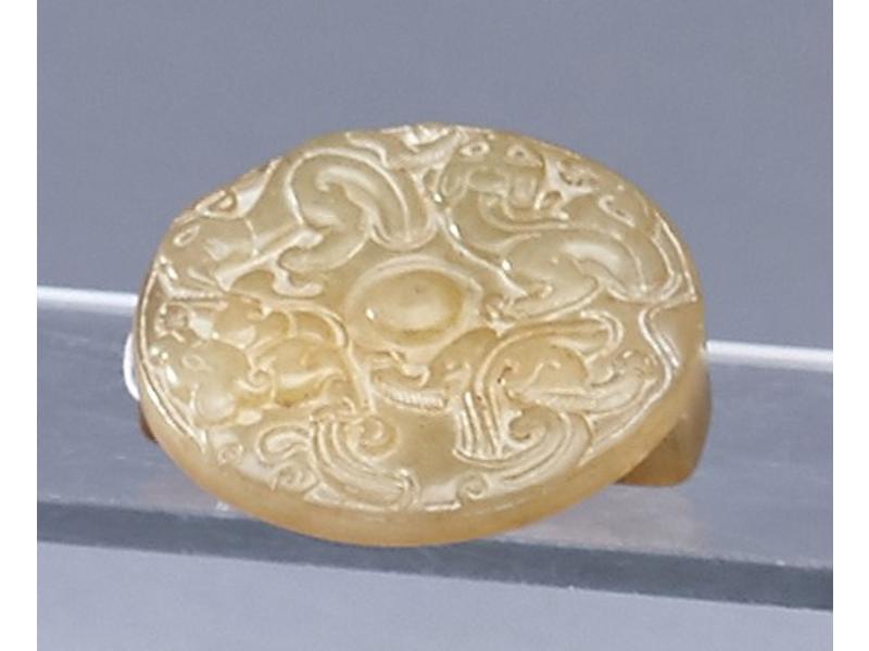 BOUCLE DE CEINTURE en jade. Chine, XXe s...