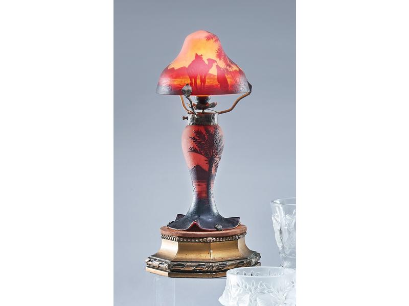 LAMPE type champignon en pâte de verre multicouche...
