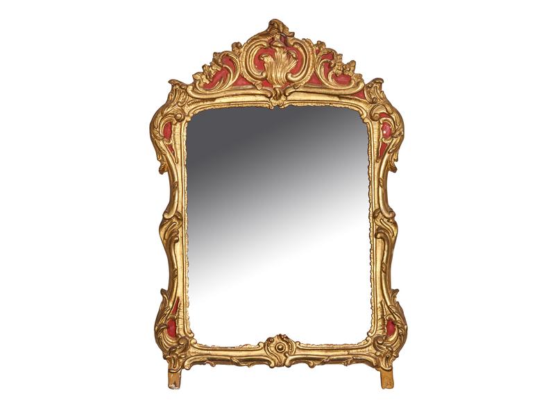 MIROIR au mercure dans un cadre violoné en...