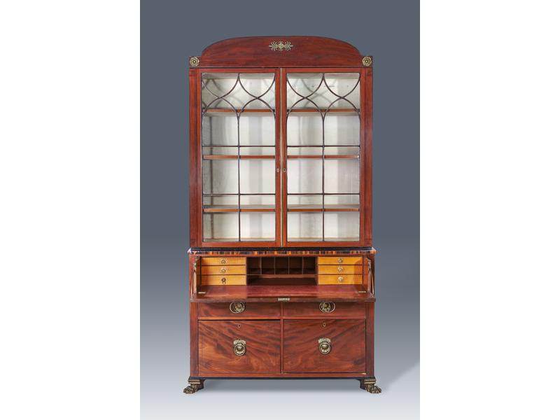 BUREAU-BIBLIOTHEQUE en acajou et placage...