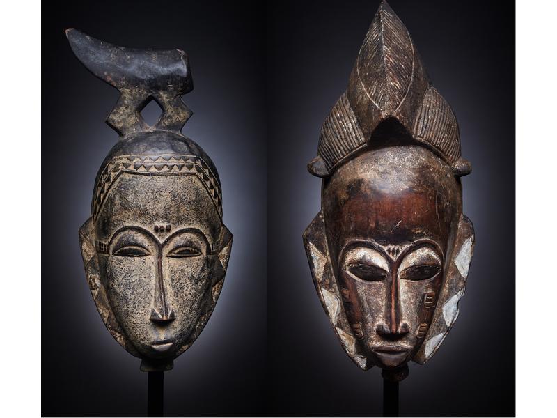 DEUX MASQUES Baoulé, Côte d'Ivoire