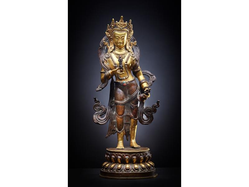 STATUETTE de divinité Vajrapani, en bronze...
