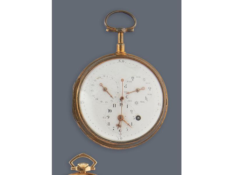 MONTRE CHRONOMETRE DE POCHE en métal doré...