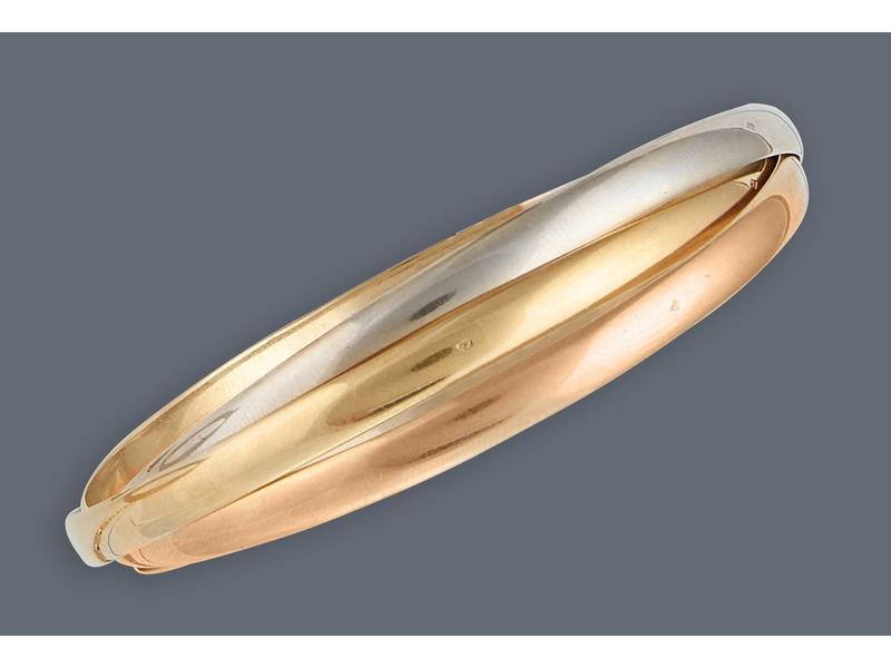BRACELET jonc trois ors (750).