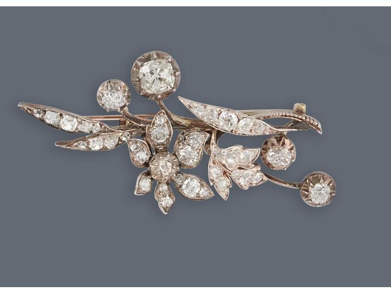 BROCHE en argent et crochet de sécurité en...