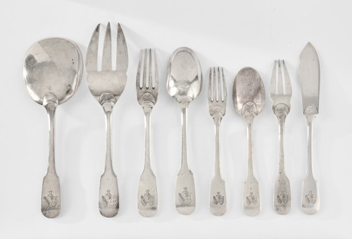 MENAGERE en argent (950) modèle uniplat,...