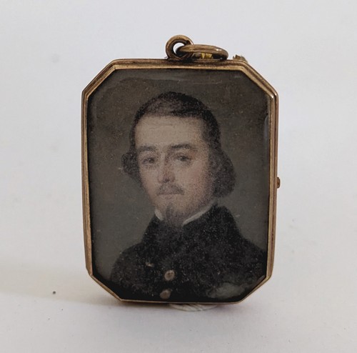 PETITE MINIATURE rectangulaire gouachée représentant...