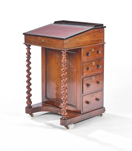 PETIT BUREAU DAVENPORT en placage de palissandre...