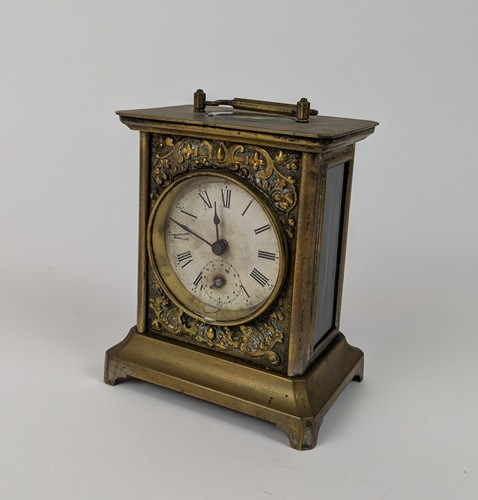 PENDULE D'OFFICIER à trois côtés vitrés et...