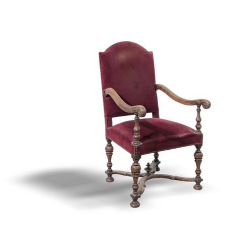 FAUTEUIL à haut dossier plat, le piètement...