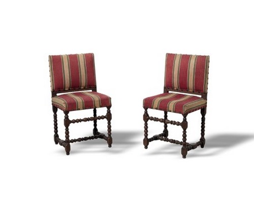 PAIRE DE CHAISES à piètement balustre.
