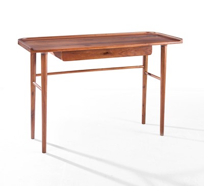 CONSOLE-BUREAU en noyer et mélaminé noyer...