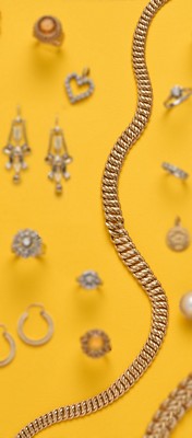 COLLIER en or (750) à maille américaine.