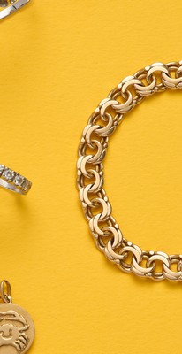 BRACELET GOURMETTE en or (750) avec chaîne...