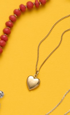 CHAÎNE et PENDENTIF CŒUR en or (750).