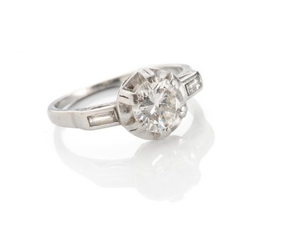 SOLITAIRE en platine (850), diamant demi-taille...