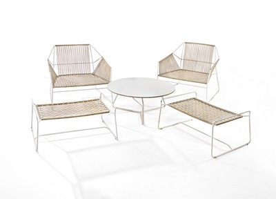 PARTIE DE MOBILIER DE JARDIN en acier tubulaire...