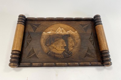[PAYS BASQUE] PLATEAU rectangulaire en bois,...