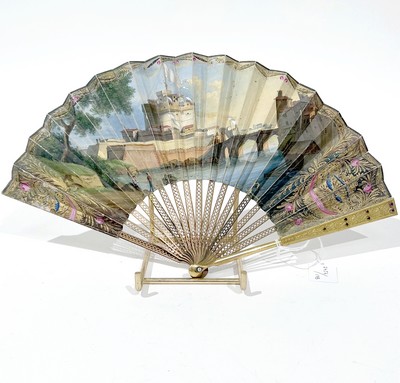ÉVENTAIL de type plié en bronze à double...