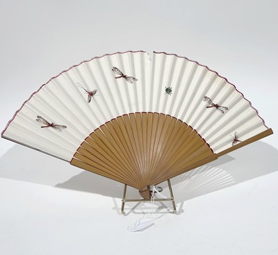 ÉVENTAIL de type plié en bois à double feuille...