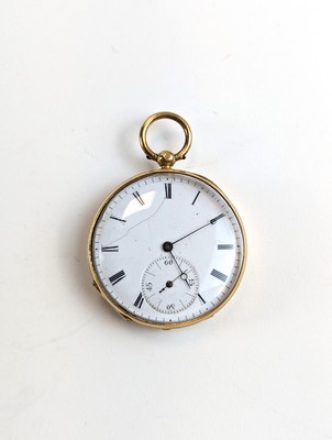 MONTRE DE POCHE en or (750), cache poussière...