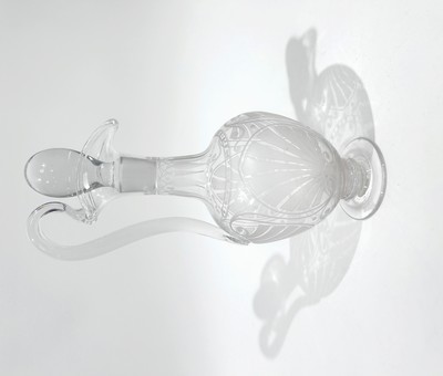 AIGUIERE sur piédouche en cristal moulé soufflé...