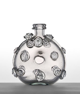 GOURDE en verre soufflé à décor appliqué...