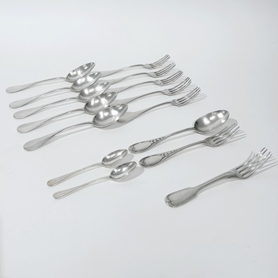 ENSEMBLE DE COUVERTS en argent (950), comprenant...