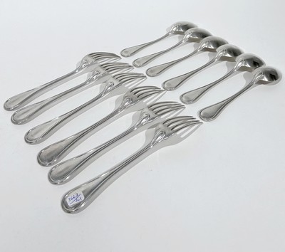 SIX GRANDES FOURCHETTES ET SIX CUILLERES...