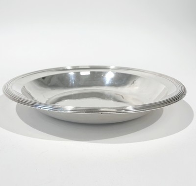 PLAT creux rond en argent (950) à bordure...