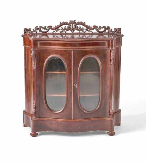 BUFFET VITRINE en acajou et placage d'acajou...