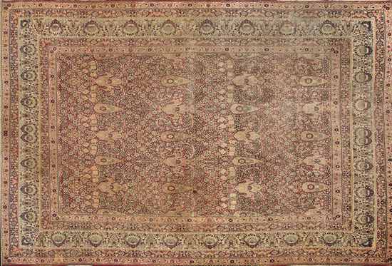 GRAND TAPIS rectangulaire en laine beige...