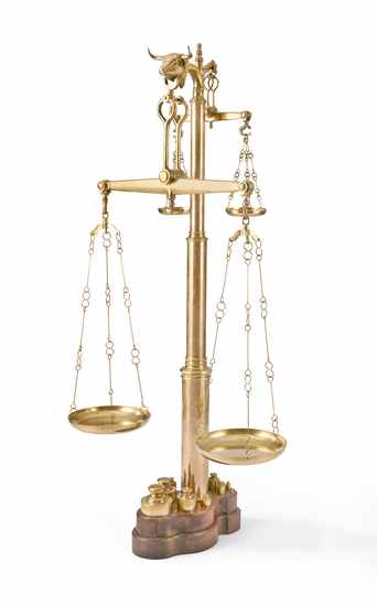 SPECTACULAIRE BALANCE DE BOUCHER en bronze...