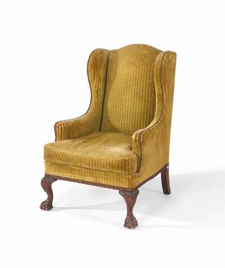 BERGERE A OREILLES en bois teinté acajou,...