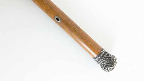 CANNE monoxyle à pommeau en argent (800)...
