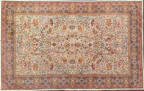 GRAND TAPIS rectangulaire en laine polychrome...