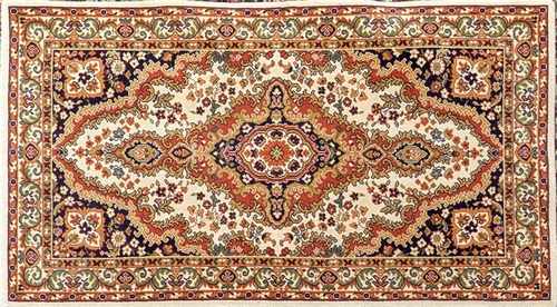 TAPIS rectangulaire en laine polychrome à...