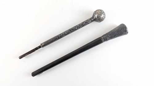 DEUX MANCHES D'OMBRELLE en argent (925) sur...