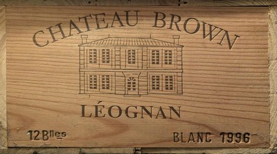 12 Blles CH. BROWN (blanc), Graves, 1996