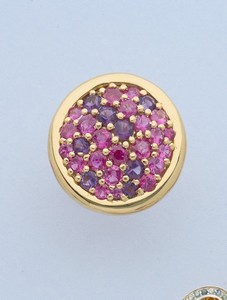 LARGE BAGUE cocktail en or (750) à plateau...