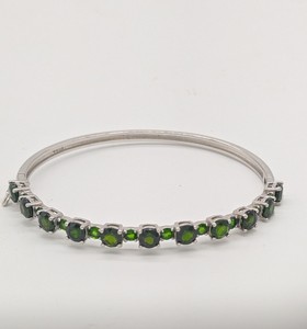 BRACELET jonc articulé en argent (925) orné...