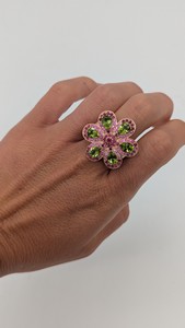 LARGE BAGUE en argent rose (925) stylisant...