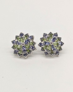 PAIRE DE CLOUS D'OREILLES en argent (925)...