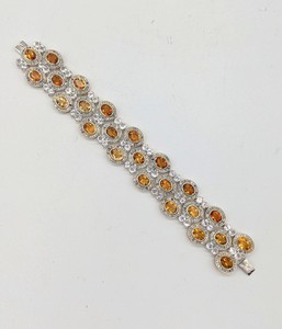 LARGE BRACELET ruban en argent (925) orné...