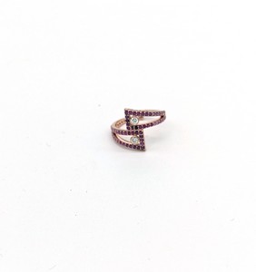 BAGUE Toi & Moi en or rose (375) ornée de...