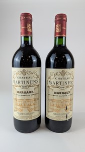 2 Blles CH. MARTINENS, Margaux, 1987.