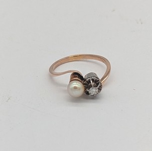 BAGUE Vous et Moi en or rose (750) avec petit...