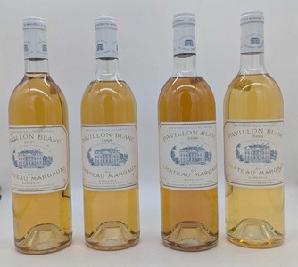 4 Blles PAVILLON BLANC de CH. MARGAUX, Bordeaux...