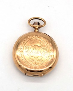 MONTRE DE POCHE en or (750), avec bélière...